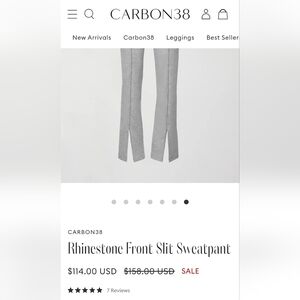 Carbon 38 split leg, rhinestone strip sweatpants